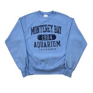 Mens Vintage 00s Champion Reverse Weave Monterey Bay Aquarium Crewneck